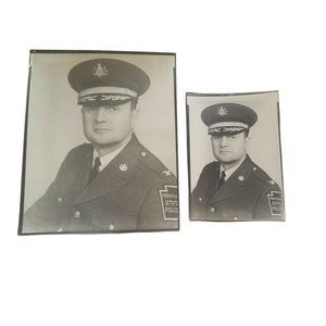 Vintage FOUND PHOTO Pennsylvania Dept Police Officer Cop Headshot 8x10 & 5x7 B&W